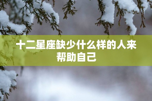 十二星座缺少什么样的人来帮助自己