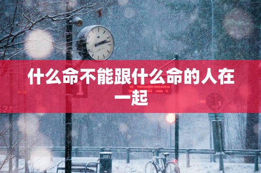 什么命不能跟什么命的人在一起