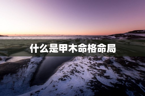 什么是甲木命格命局