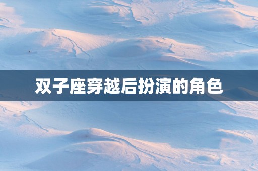 双子座穿越后扮演的角色