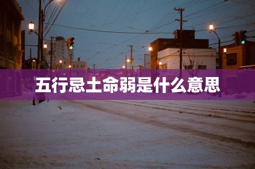 五行忌土命弱是什么意思