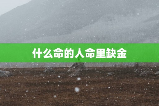 什么命的人命里缺金