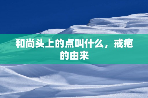 和尚头上的点叫什么，戒疤的由来