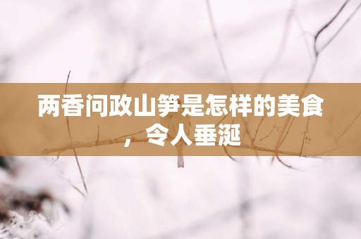 两香问政山笋是怎样的美食，令人垂涎