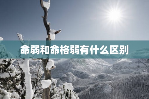 命弱和命格弱有什么区别