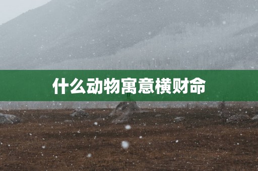 什么动物寓意横财命