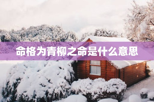 命格为青柳之命是什么意思
