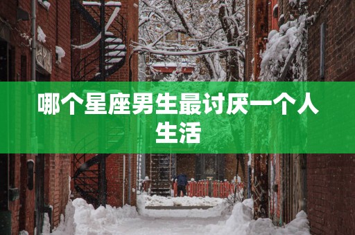 哪个星座男生最讨厌一个人生活