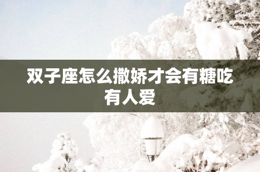 双子座怎么撒娇才会有糖吃有人爱