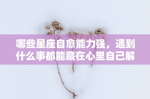 哪些星座自愈能力强，遇到什么事都能藏在心里自己解决