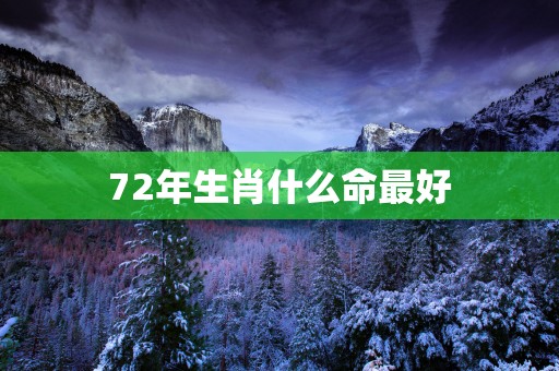 72年生肖什么命最好