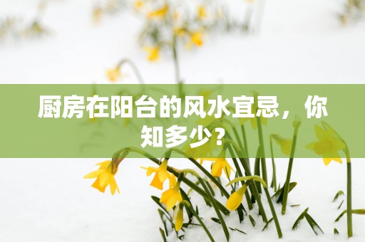 厨房在阳台的风水宜忌，你知多少？