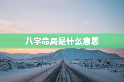 八字命局是什么意思
