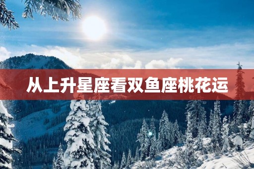从上升星座看双鱼座桃花运