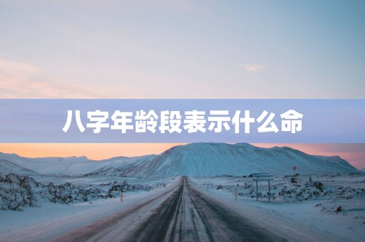 八字年龄段表示什么命