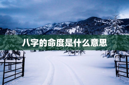八字的命度是什么意思