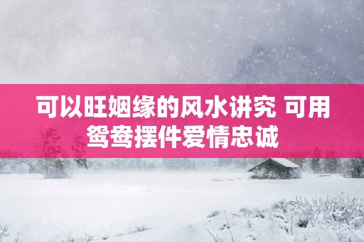 可以旺姻缘的风水讲究 可用鸳鸯摆件爱情忠诚
