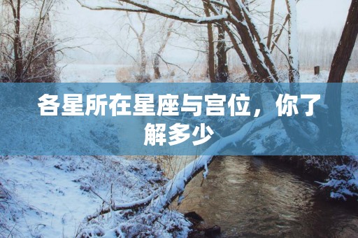 各星所在星座与宫位，你了解多少