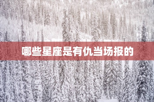 哪些星座是有仇当场报的