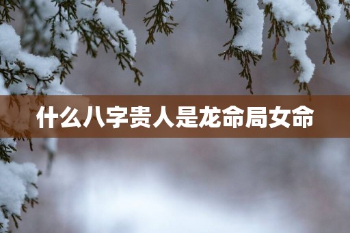 什么八字贵人是龙命局女命
