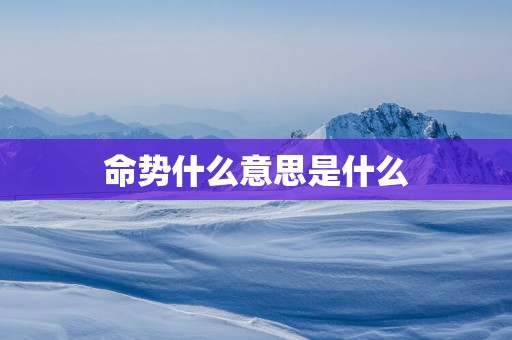 命势什么意思是什么