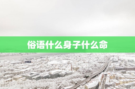 俗语什么身子什么命