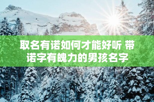 取名有诺如何才能好听 带诺字有魄力的男孩名字