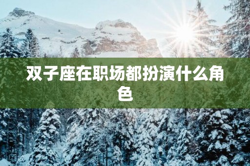 双子座在职场都扮演什么角色