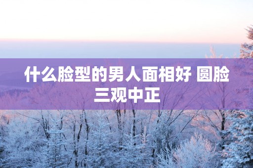 什么脸型的男人面相好 圆脸三观中正