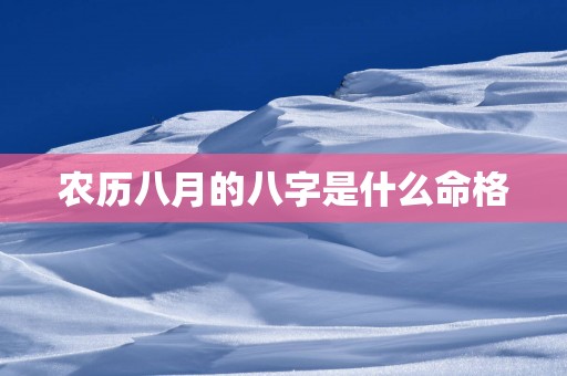 农历八月的八字是什么命格