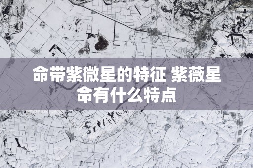 命带紫微星的特征 紫薇星命有什么特点