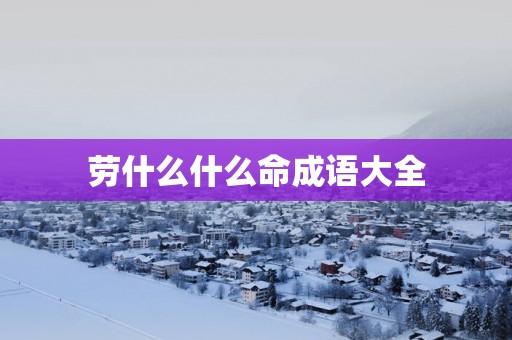 劳什么什么命成语大全