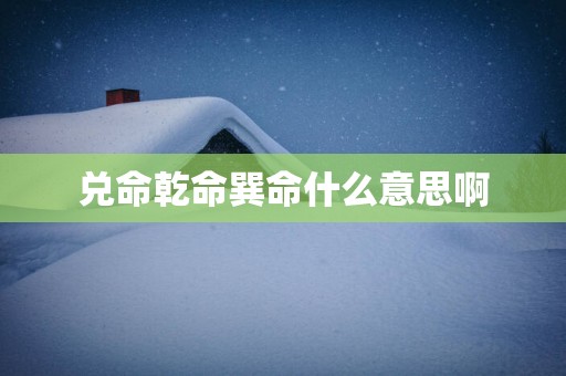 兑命乾命巽命什么意思啊