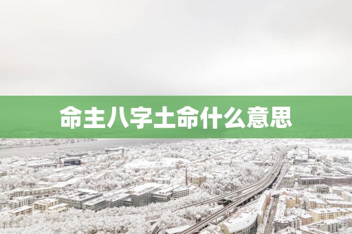 命主八字土命什么意思