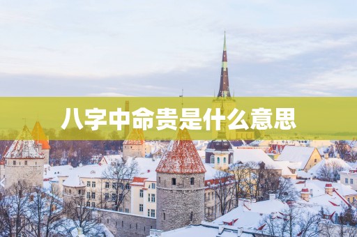 八字中命贵是什么意思