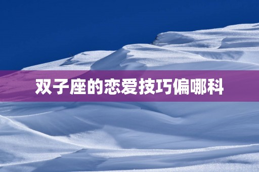 双子座的恋爱技巧偏哪科