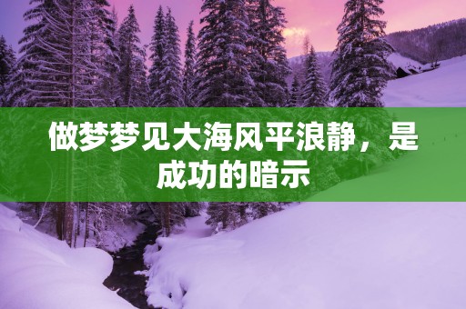 做梦梦见大海风平浪静，是成功的暗示