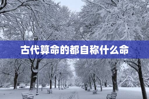 古代算命的都自称什么命