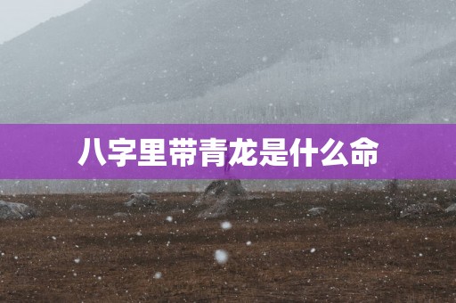 八字里带青龙是什么命