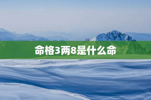 命格3两8是什么命
