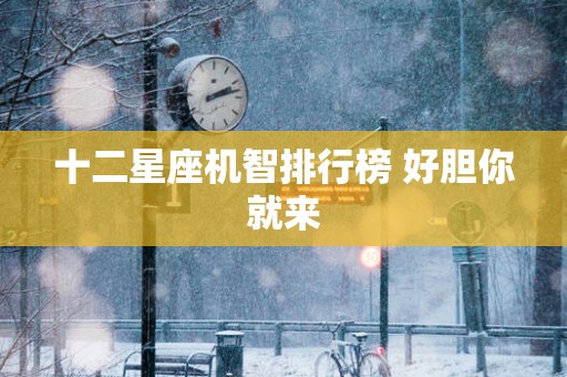 十二星座机智排行榜 好胆你就来
