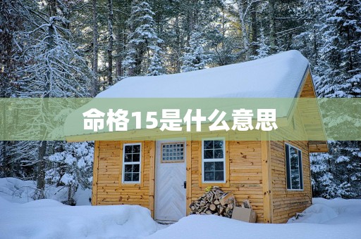 命格15是什么意思 命格15是什么意思