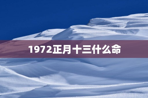 1972正月十三什么命