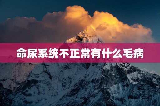 命尿系统不正常有什么毛病
