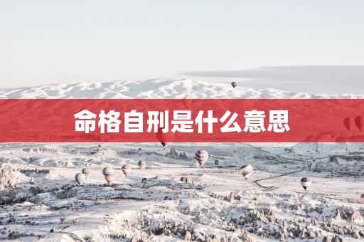 命格自刑是什么意思