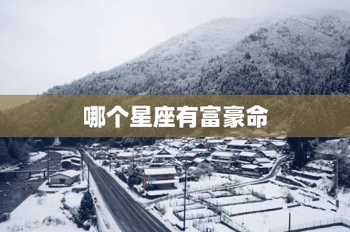 哪个星座有富豪命