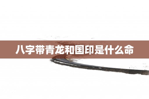 八字带青龙和国印是什么命