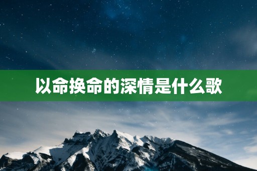以命换命的深情是什么歌