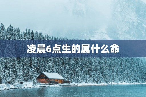 凌晨6点生的属什么命