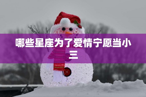 哪些星座为了爱情宁愿当小三